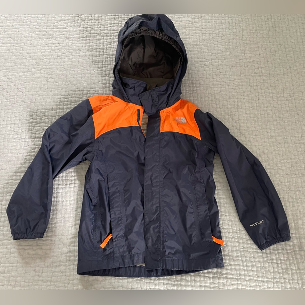 The North Face Kids Navy and Orange Raincoat